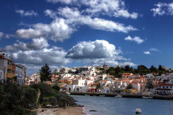 ferragudo quiet town by the water in portugal