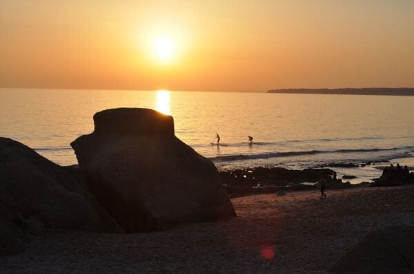 gale beach portugal at sunset