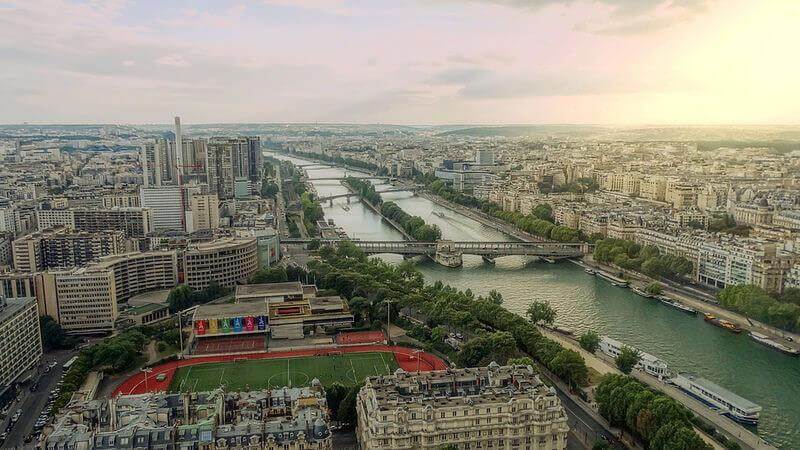 aerial view of paris, france