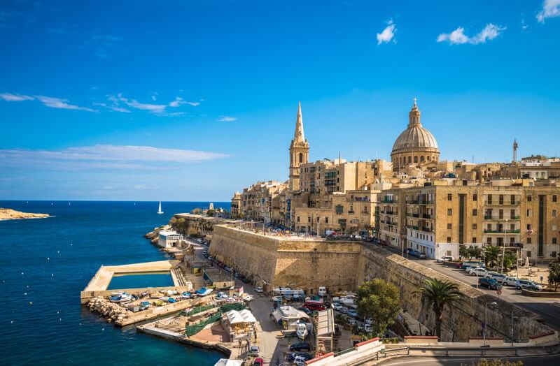 best-places-to-retire Valletta Malta, view across harbour and out to sea