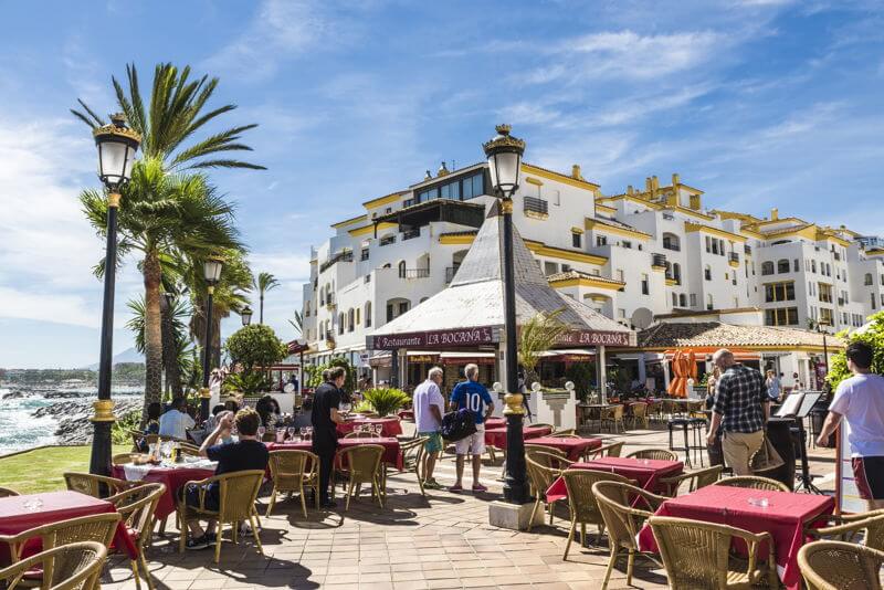 Marbella, Spain cafe by the sea