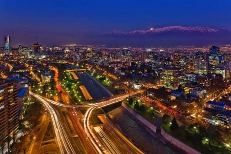 santiago chile night view