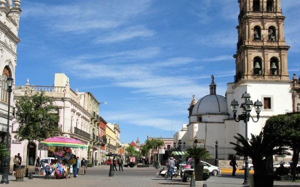 a view from th estreet of durango mountaine town in mexico