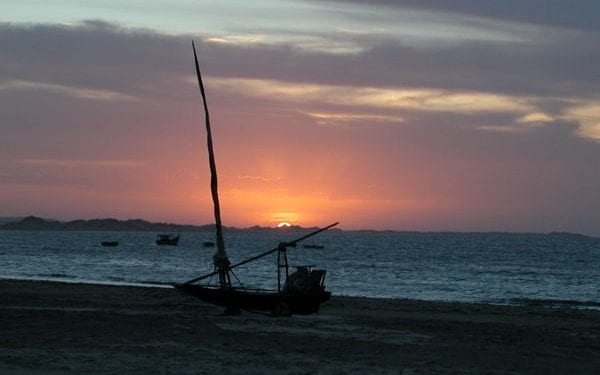 Sunset in the seas at fleixeiras northeast brazil
