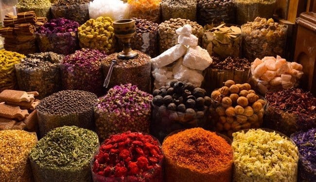 a spice market in morocco
