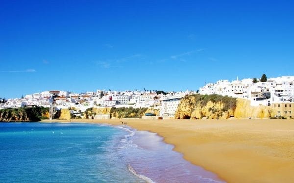 Faro beach town in Portugal