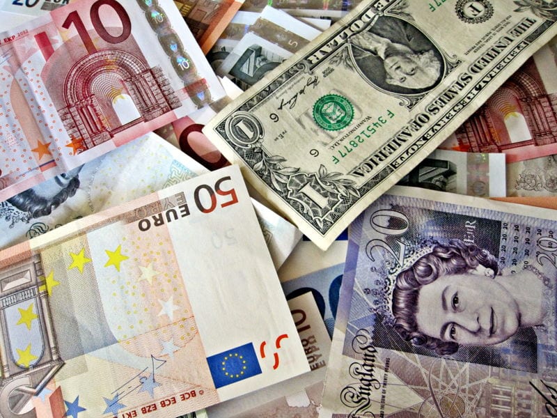 different currencies cash paper money