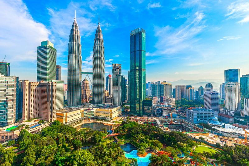 The skyline of Kuala Lumpur. One of the best places to retire in Asia