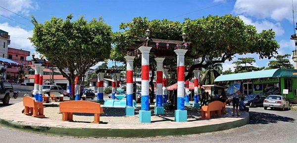 The plaza in San Ignacio, Belize