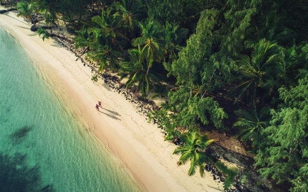 Walking an empty beach on Dominican Republic