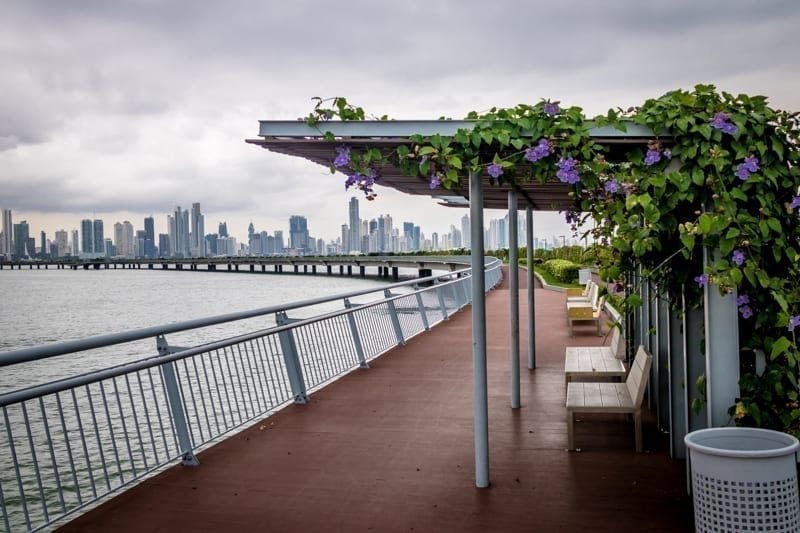 Covered benches on Cinta Costera - Panama City, Panama.