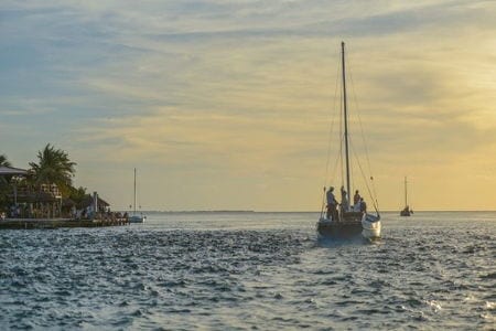 A sail boat in Belize