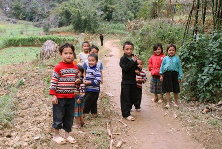 Kids in a mountain town, China