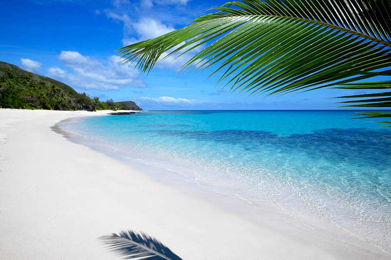 Fiji beach white sand and clear seas