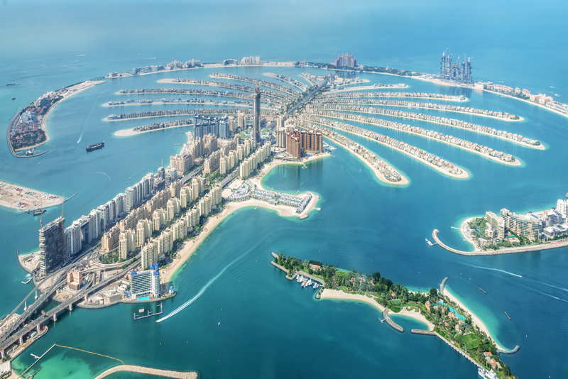 dubai palm island aerial view