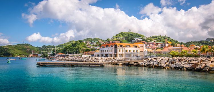 Panoramic view of port of Grenada, Caribbean