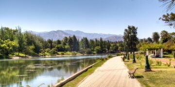 Walking path in Mendoza, Argentina