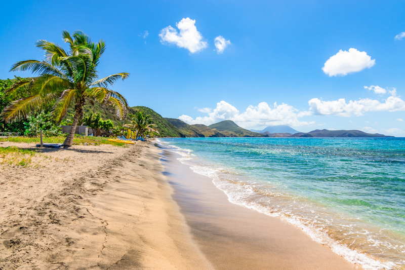 st kitts caribbean island beach. english-speaking islands