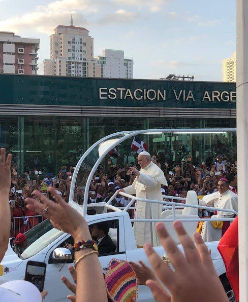 Arrival of Pope Francis for World Youth Day 2019