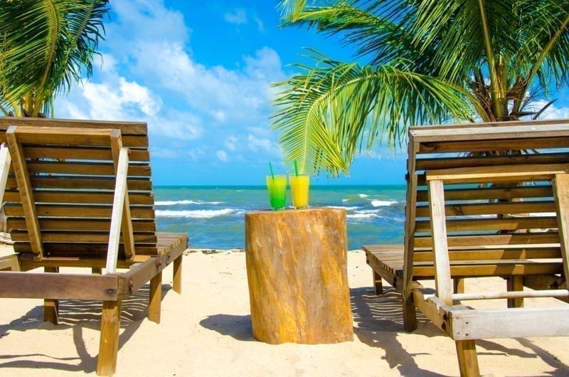White beach on beautiful island.