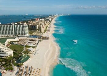 cancun in mexico view of the beach
