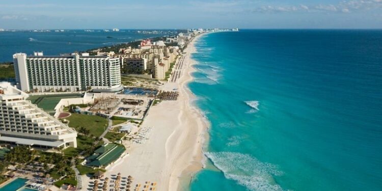 cancun in mexico view of the beach