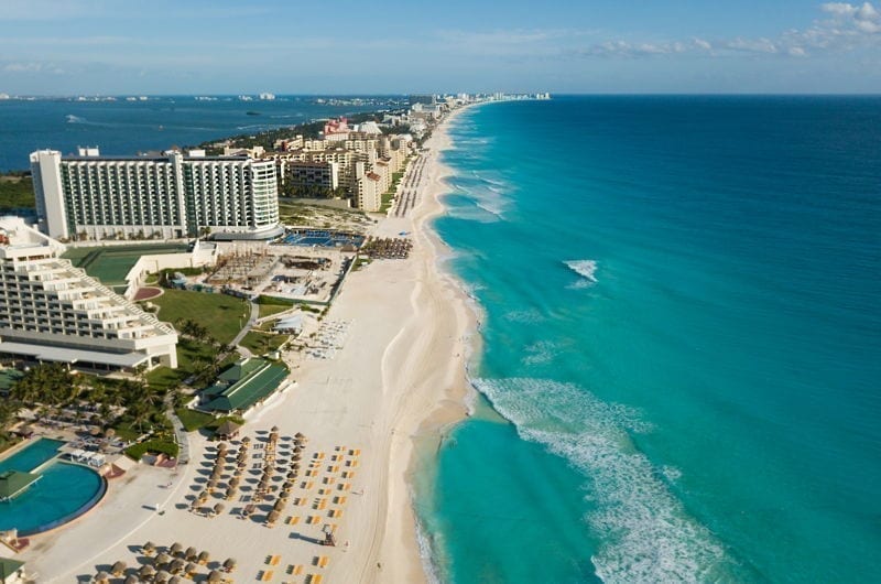cancun in mexico view of the beach