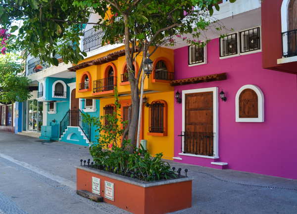 colorful houses mexico