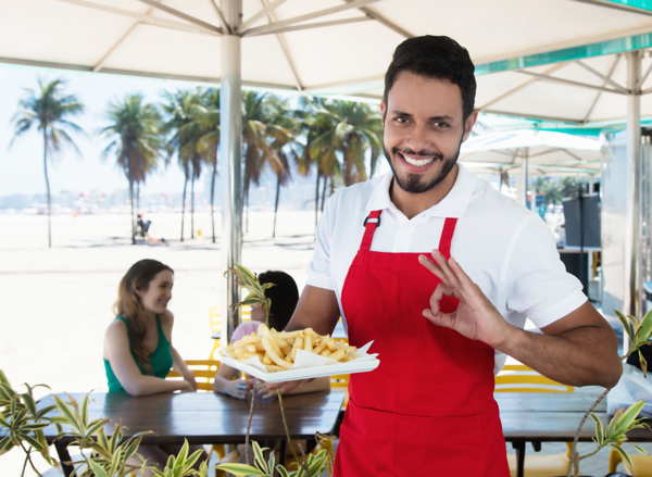 waiter with fries mexico