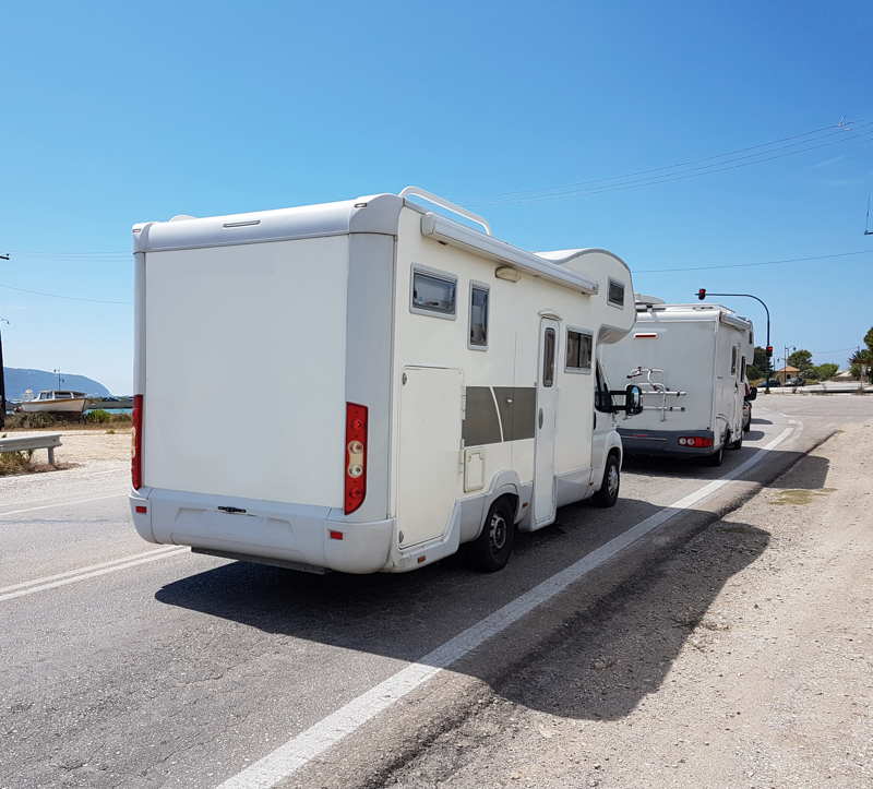 caravans driving together