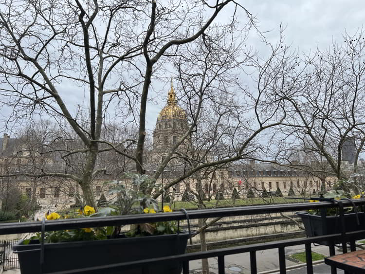 View to Les Invalides from Paris apartment