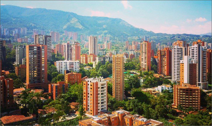 El Poblado, Medellin is a neighborhood with many apartment buildings