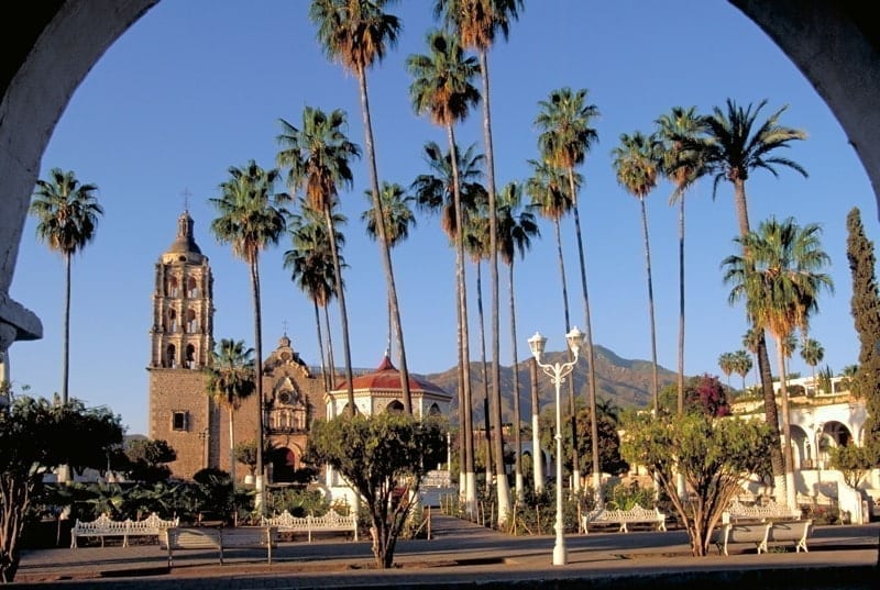 Plaza de Armas in Alamos, Mexico