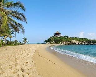 A white sand beach in Colombia's Caribbean coast