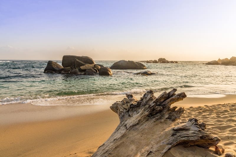 A typical view in Tayrona National Park Colombia.