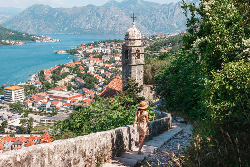 kotor in montenegro view of valley and town