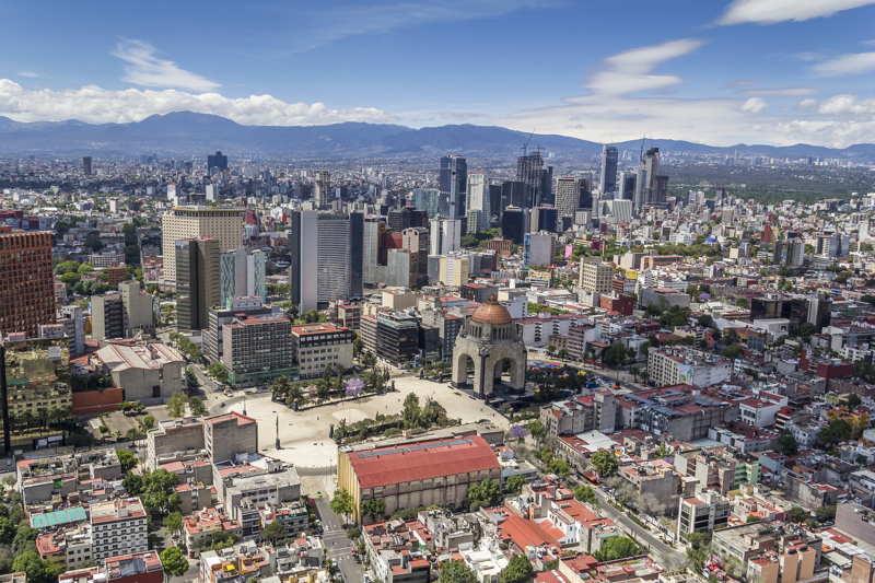 aerial view of downtown mexico city