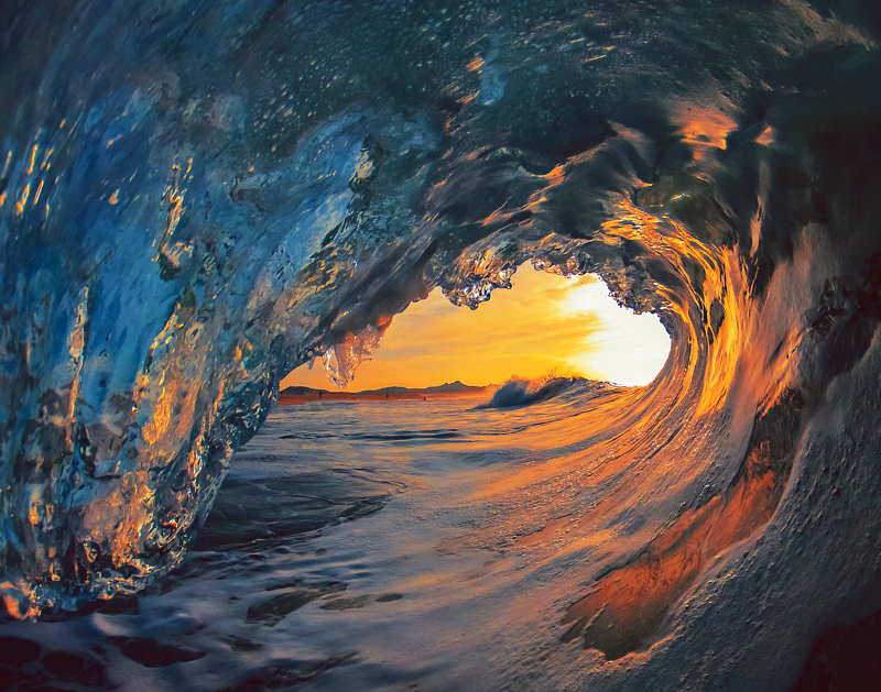 surfing waves sunset mexico