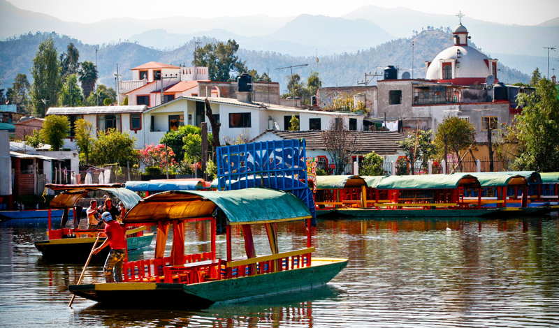 xochimilco canal boats in mexico