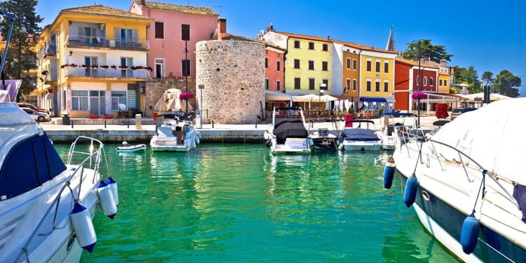 Historic waterfront and colorful harbor view, archipelago of Istria, facts about Croatia