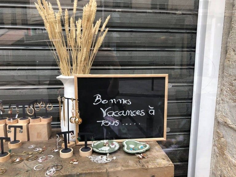 A sign at a Paris store. The owner is on vacation