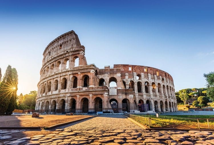 The Colosseum at sunrise, Rome, Italy