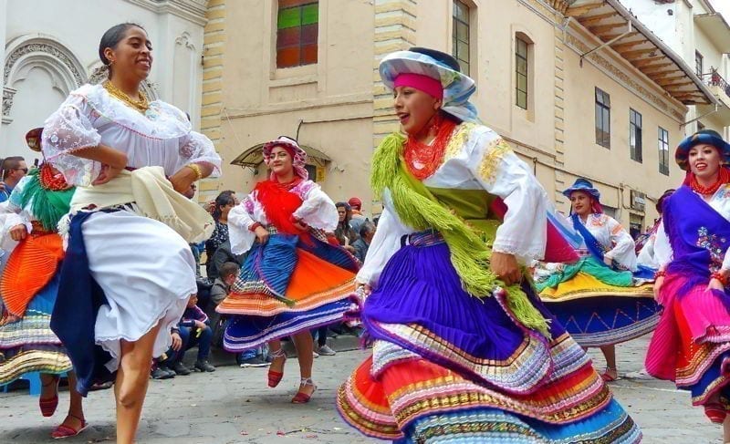 Christmas parade Pase Del Niño Viajero, Cuenca, Ecuador