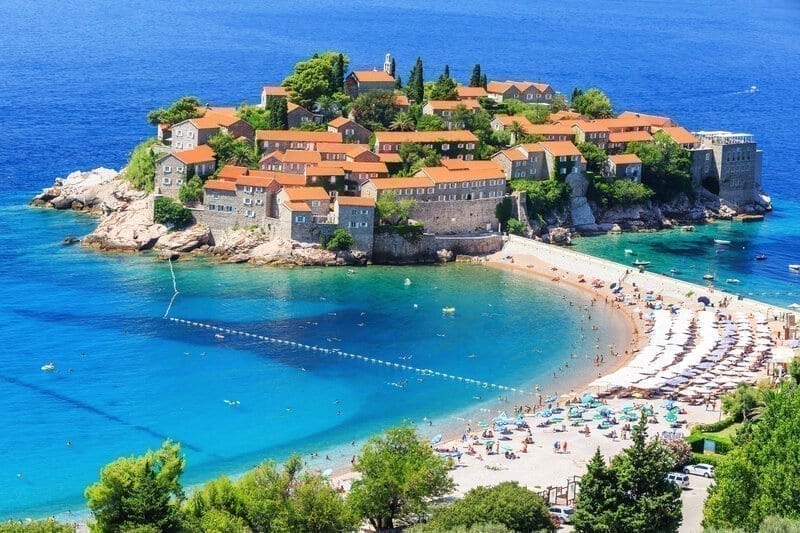 Sveti Stefan island, Montenegro. Best Places To Live For Under $1500 A Month