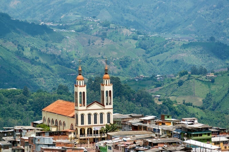 Manizales Church and Hills, Colombia