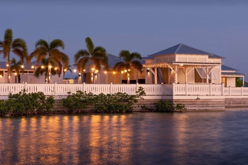San Pedro, Ambergris Caye, Belize. A tropical view of the resort.