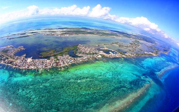 Famous Great Blue Hole in Ambergris Caye, Belize