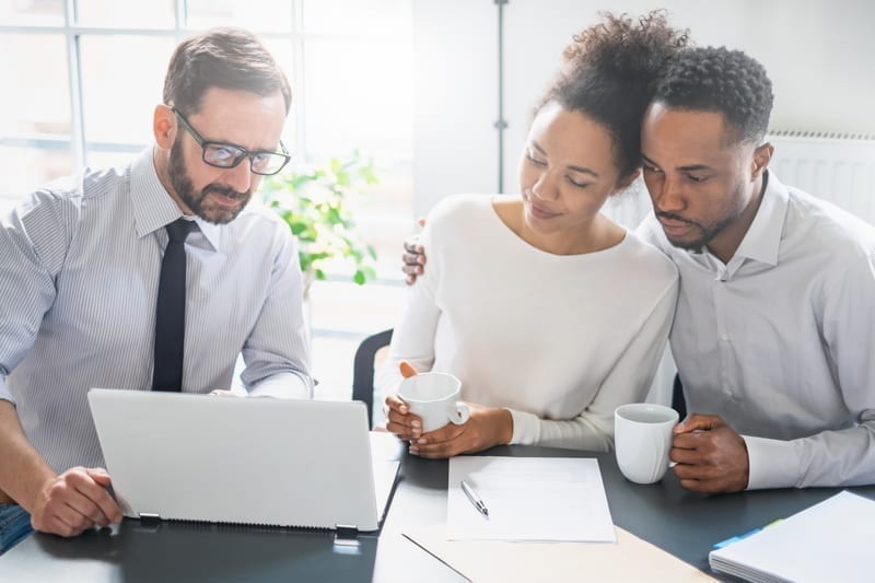 Family couple consultations with a lawyer.