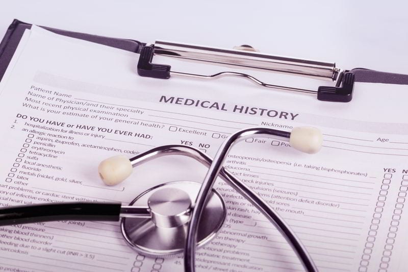 Patient medical history. 