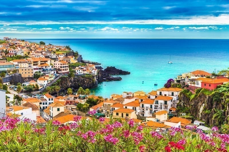 Panoramic view over Camara de Lobos, Madeira island, Portugal. 